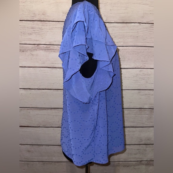 Zac and Rachel XLarge Shirt Flutter Sleeve , Office Wear, Business Casual, Cute - Picture 2 of 4